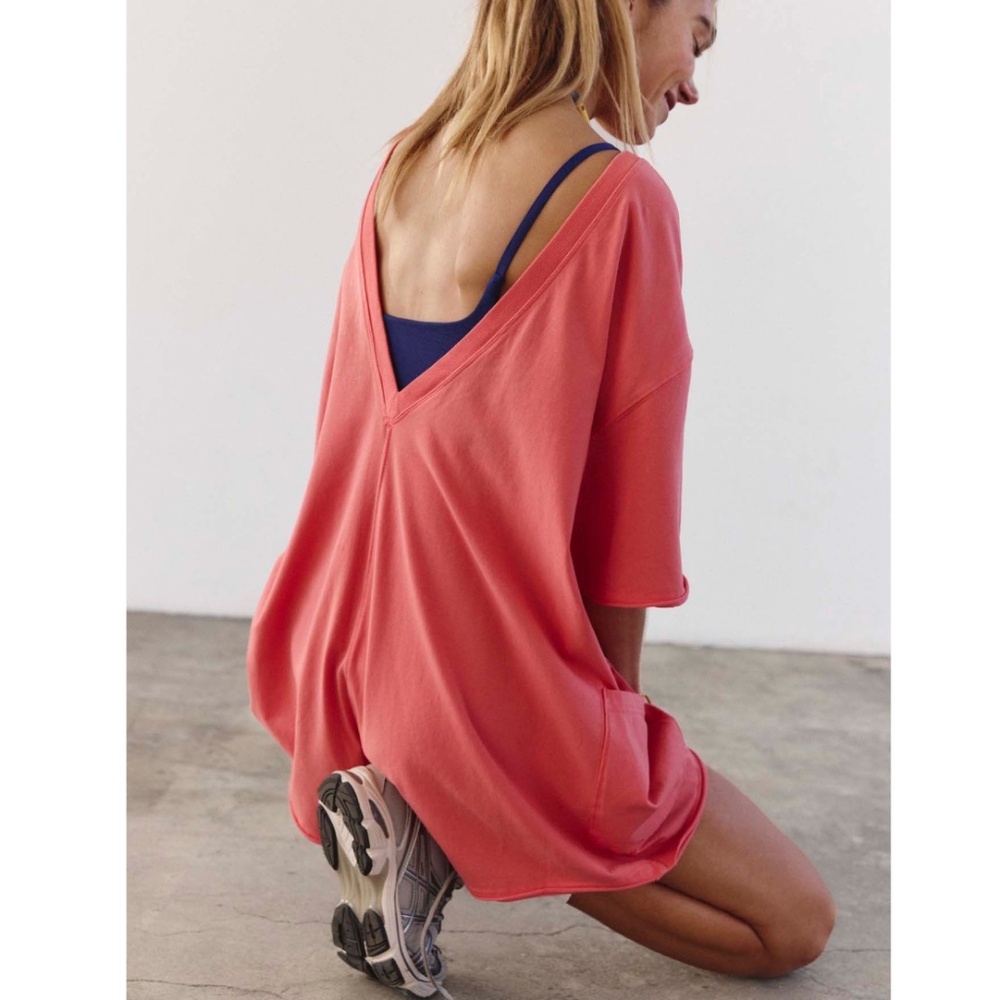 FP Movement by Free People Hot Shot Tee Romper in Hibiscus in various NWT - Picture 4 of 9